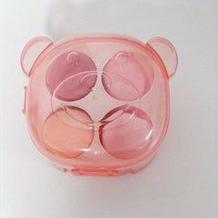 4 Pcs Soft Makeup Sponges With Storage Box Wet And Dry Non Latex Beauty Egg