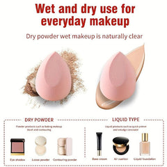 4 Pcs Soft Makeup Sponges With Storage Box Wet And Dry Non Latex Beauty Egg