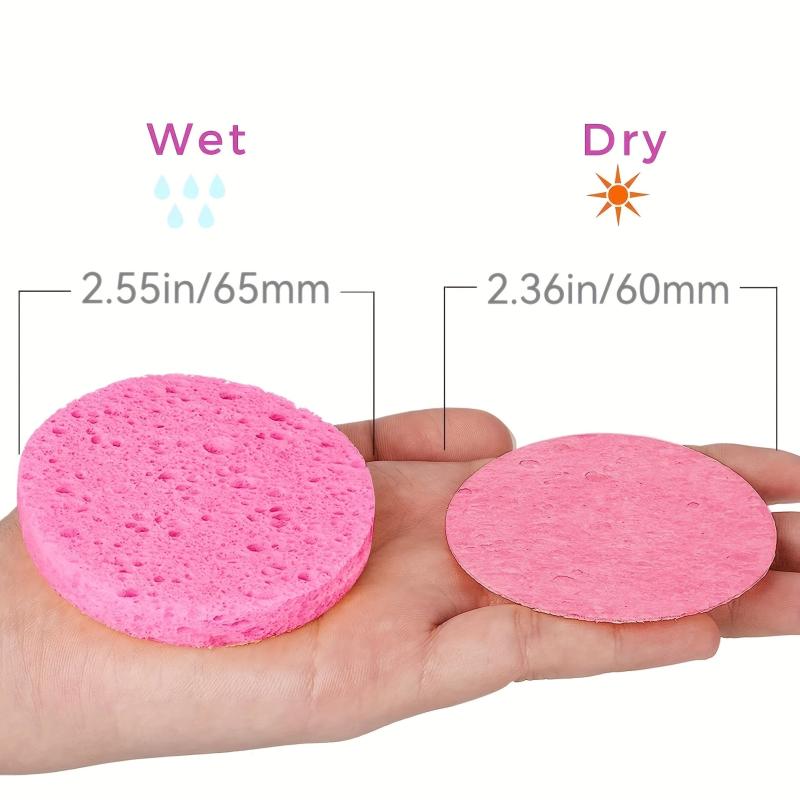 50 Wood Pulp Cotton Sponge Facial Cleaning Puff Bath Brush