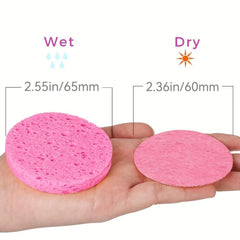 50 Wood Pulp Cotton Sponge Facial Cleaning Puff Bath Brush