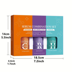 3pcs 30ml Hydrating Serum Set With Hyaluronic Acid & Retinol
