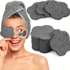 Flower Shape Compressed Facial Sponges Natural Cleansing Pads Exfoliating