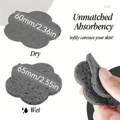 Flower Shape Compressed Facial Sponges Natural Cleansing Pads Exfoliating