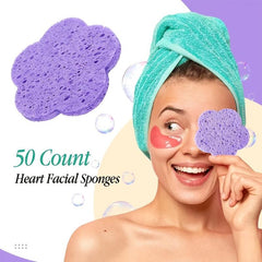 Flower Shape Compressed Facial Sponges Natural Cleansing Pads Exfoliating