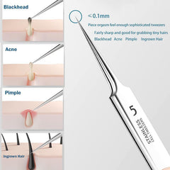 11Pcs Ingrown Hair Tweezers Acne Blackhead Removal Needles Pore Cleaner