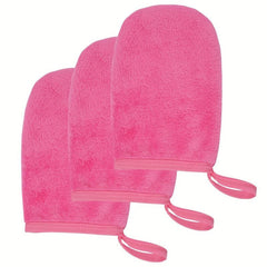 Flannel Makeup Remover Gloves Set - 3 Pack