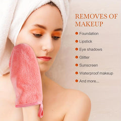 Flannel Makeup Remover Gloves Set - 3 Pack