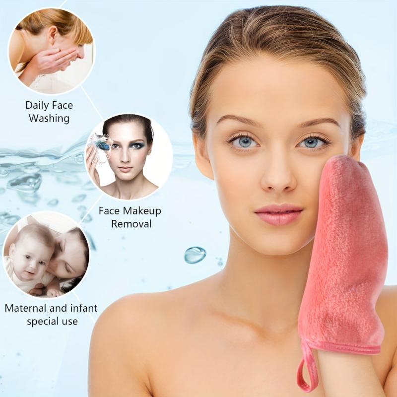 Flannel Makeup Remover Gloves Set - 3 Pack