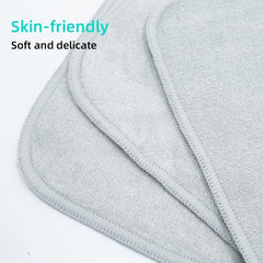 2pcs Gray Bamboo Fiber Facial Cleansing Towel Soft Exfoliating Non Sensitive