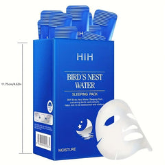 60pcs Bird's Nest Sleeping Mask Hydrates, Soothes Dry Skin