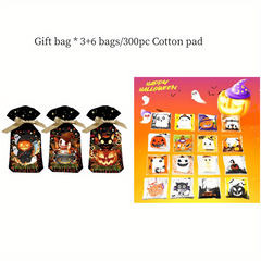 300pcs Halloween Disposable Facial Towels w/ Gift Bag