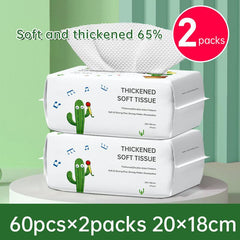 5 Packs Disposable Cotton Face Towel - Soft Cleansing Paper for Men and Women
