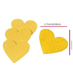 Wood Pulp Fiber Facial Sponge Heart Makeup Remover Puff