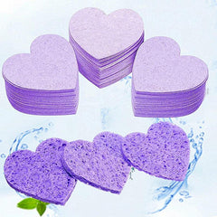 Wood Pulp Fiber Facial Sponge Heart Makeup Remover Puff