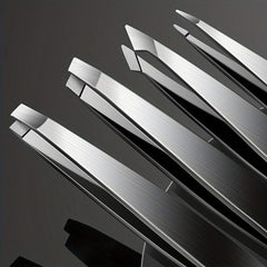 4pcs Professional Tweezers Set for Eyebrows and Facial Hair Removal