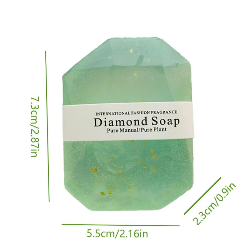 Gemstone Shape Soap Golden Foil Cleansing Moisturizing Essential Gift