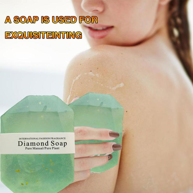 Gemstone Shape Soap Golden Foil Cleansing Moisturizing Essential Gift