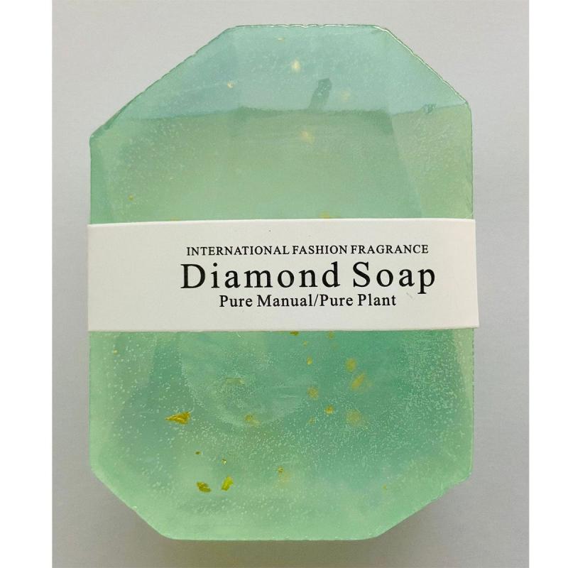 Gemstone Shape Soap Golden Foil Cleansing Moisturizing Essential Gift
