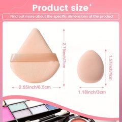 4pcs Makeup Puff Kit - Triangle & Finger Puffs - Wet/Dry Dual Use