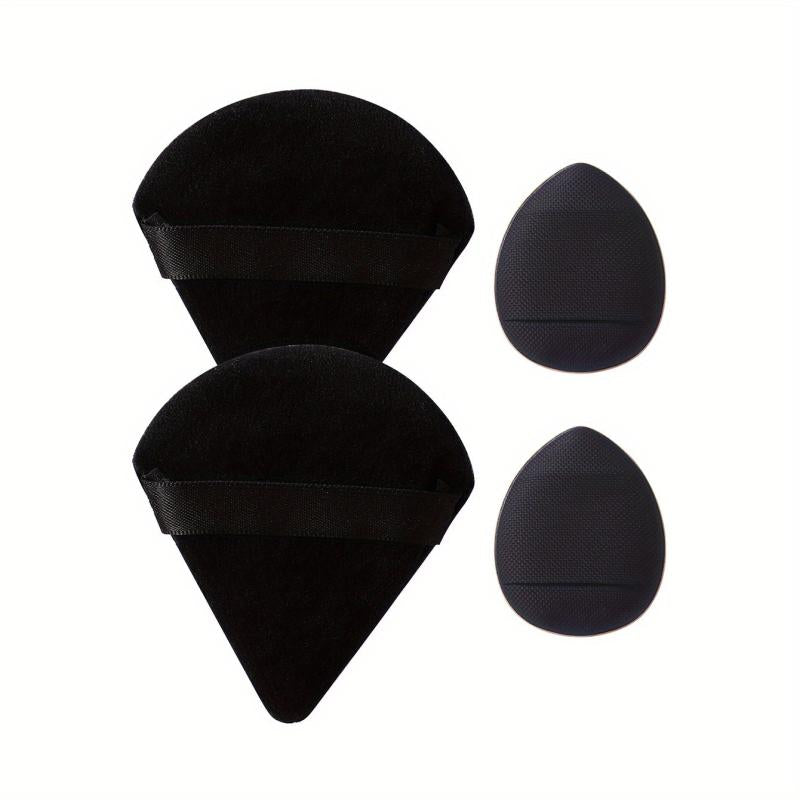 4pcs Makeup Puff Kit - Triangle & Finger Puffs - Wet/Dry Dual Use
