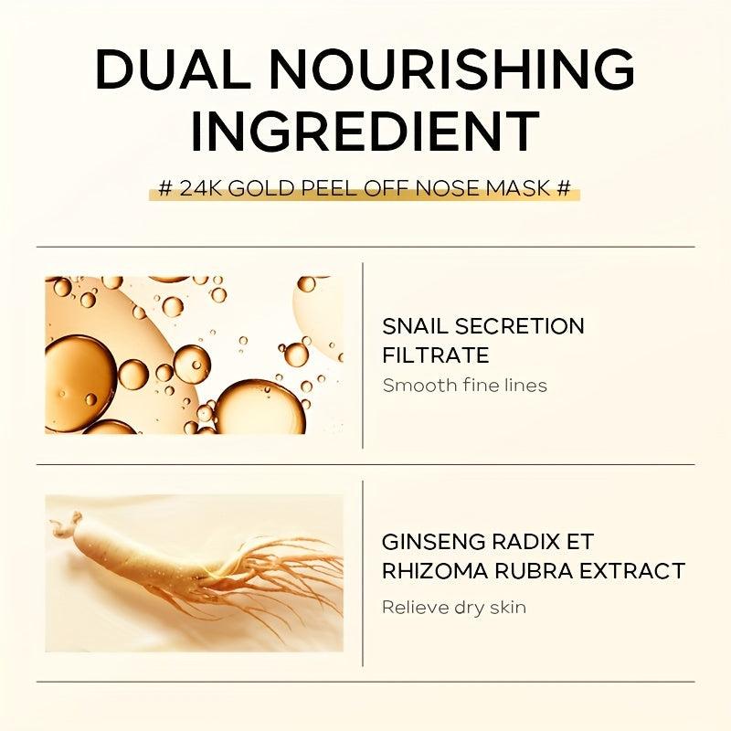 24K Golden Tear off Nose Mask Deep Cleansing Hydrating Moisturizing Facial Skin