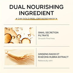 24K Golden Tear off Nose Mask Deep Cleansing Hydrating Moisturizing Facial Skin
