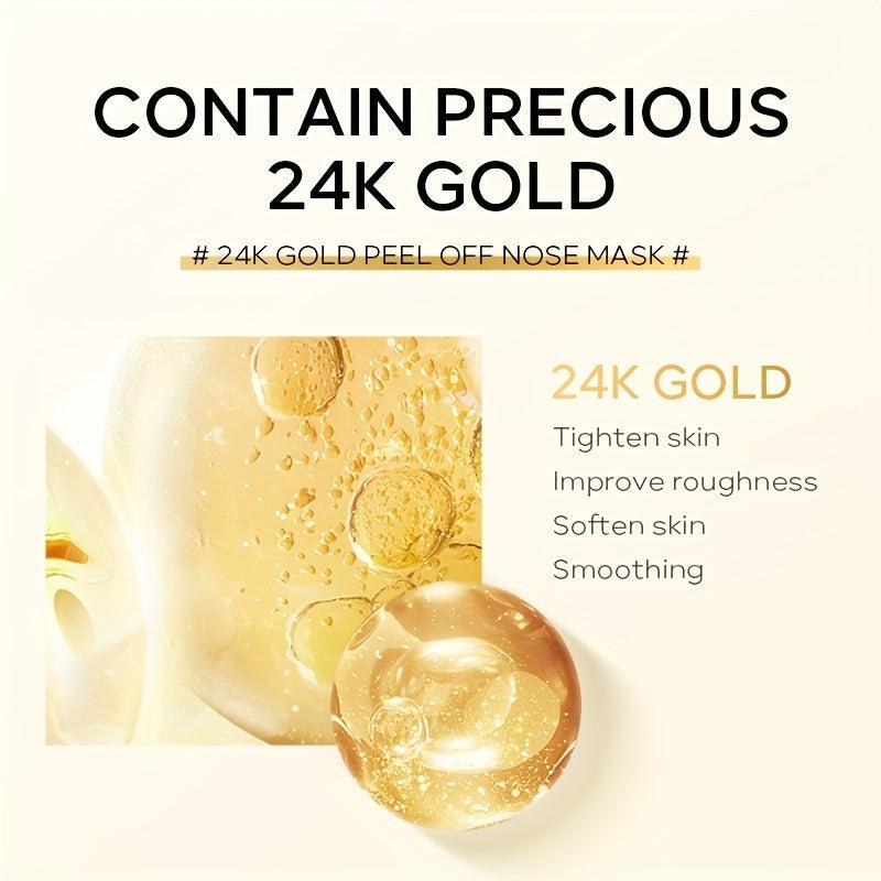 24K Golden Tear off Nose Mask Deep Cleansing Hydrating Moisturizing Facial Skin