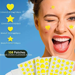 Heart & Star Acne Patch Set Hydrocolloid Cover Zit Dots Tea Tree