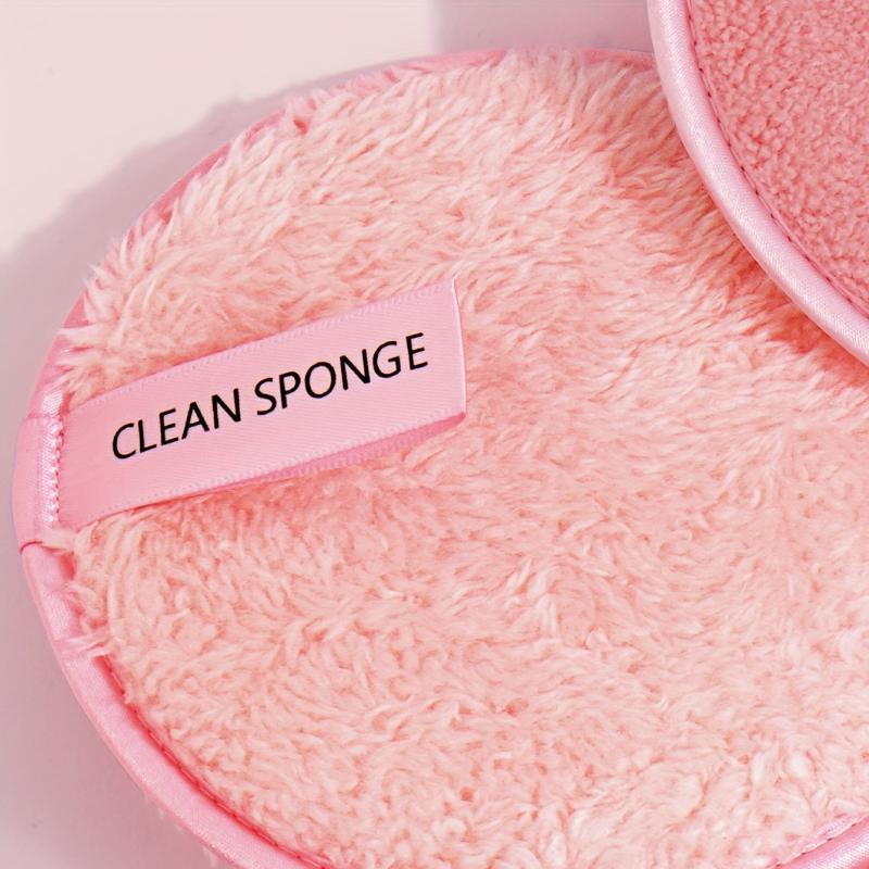 12 Pcs Hot Pink Face Cleaning Puff Wet And Dry Reusable Sponge Puff