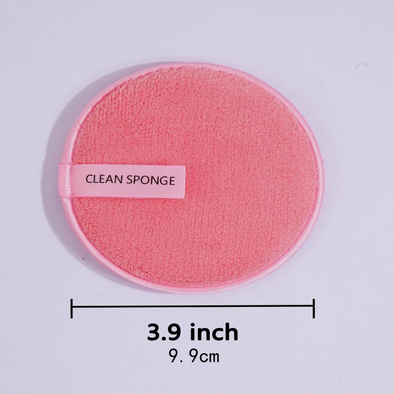 12 Pcs Hot Pink Face Cleaning Puff Wet And Dry Reusable Sponge Puff