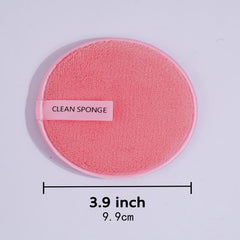 12 Pcs Hot Pink Face Cleaning Puff Wet And Dry Reusable Sponge Puff
