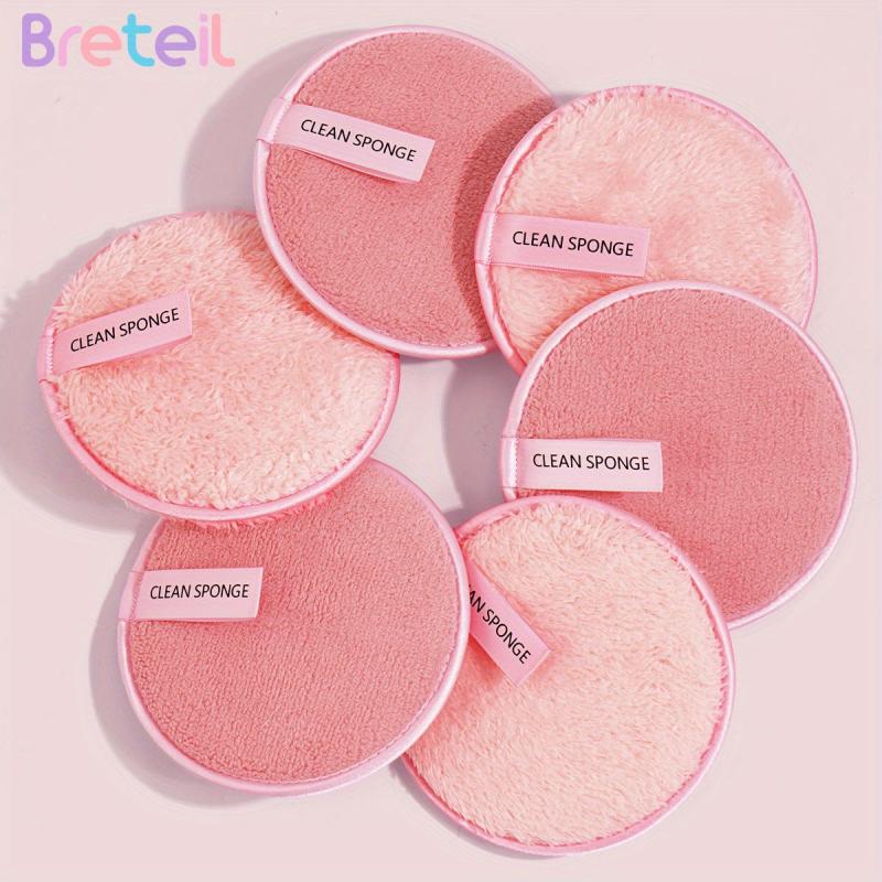12 Pcs Hot Pink Face Cleaning Puff Wet And Dry Reusable Sponge Puff