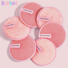 12 Pcs Hot Pink Face Cleaning Puff Wet And Dry Reusable Sponge Puff