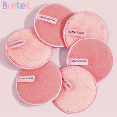12 Pcs Hot Pink Face Cleaning Puff Wet And Dry Reusable Sponge Puff