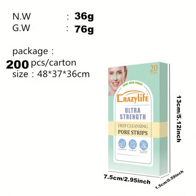 Green Blackhead Remover Nose Patch 20pcs box Deep Cleansing Pores