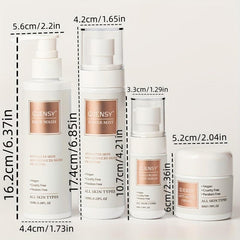 Face Skin Care Set: Wash, Toner, Mist, Serum, Cream