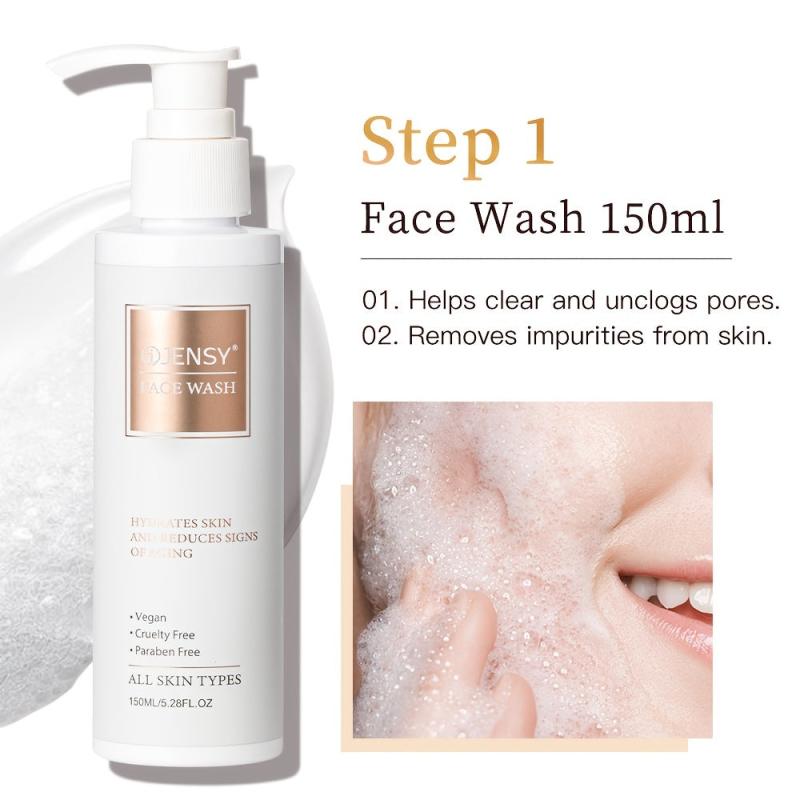 Face Skin Care Set: Wash, Toner, Mist, Serum, Cream