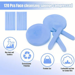 60 Pcs Compressed Facial Sponges Round Face Wash Sponges Exfoliating Sponge