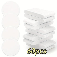 60 Pcs Compressed Facial Sponges Round Face Wash Sponges Exfoliating Sponge