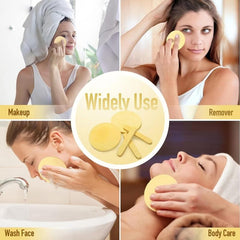 60 Pcs Compressed Facial Sponges Round Face Wash Sponges Exfoliating Sponge