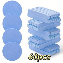 60 Pcs Compressed Facial Sponges Round Face Wash Sponges Exfoliating Sponge