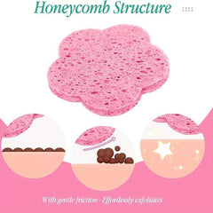 Flower Shape Compressed Facial Sponges Natural Reusable Cleansing Pads