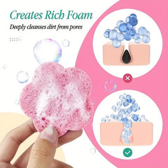 Flower Shape Compressed Facial Sponges Natural Reusable Cleansing Pads