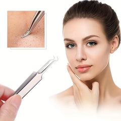 3pcs Blackhead Remover Tweezers Pimple Popper Tool Kit With Box