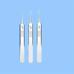 3pcs Blackhead Remover Tweezers Pimple Popper Tool Kit With Box