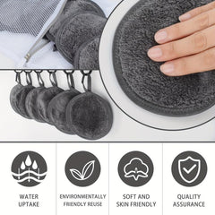 6 Pack Reusable Makeup Remover Wipes Microfiber Pads 19x12