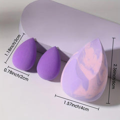 3pcs Makeup Sponges Set - Soft Wet And Dry Dual Use Flawless Makeup Applicator