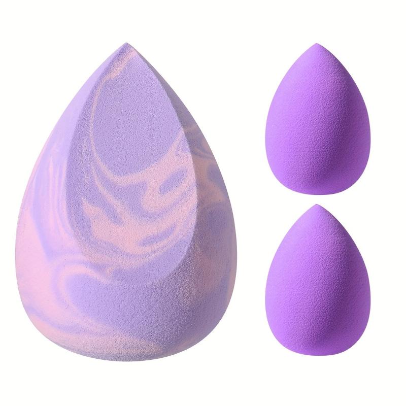 3pcs Makeup Sponges Set - Soft Wet And Dry Dual Use Flawless Makeup Applicator