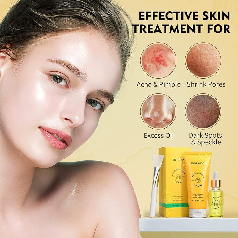 Calendula Peel Off Mask Kit Exfoliating Soothing Hydrating