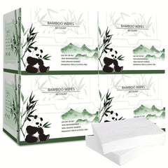4 Bamboo Fiber Face Towels Biodegradable Extra Thick Soft Cleansing